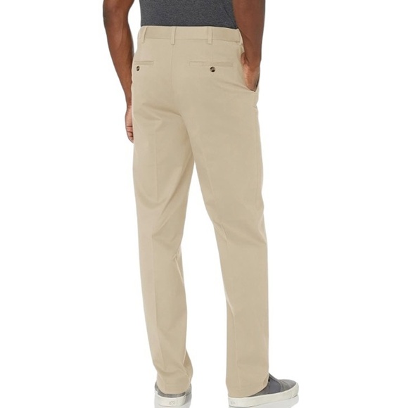 Savane Alabaster Gray Beige Chino Pants 34x30 Flat Front Stretch NWT - Picture 2 of 8